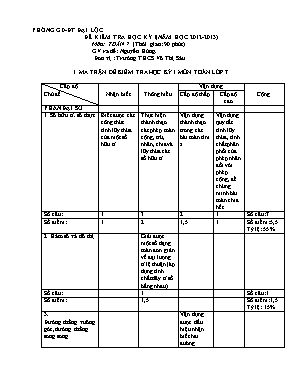 Đề kiểm tra học kỳ I (năm học 2012-2013) môn Toán 7 - Trường THCS Võ Thị Sáu
